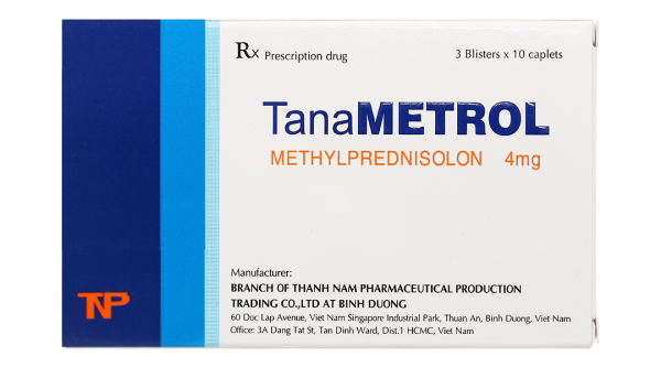 TanaMetrol 4mg hỗ trợ liệu pháp cần chống viêm và giảm miễn dịch (3 vỉ x 10 viên)