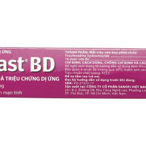 Telfast BD 60mg trị viêm mũi dị ứng, mày đay vô căn mạn tính (3 vỉ x 10 viên)