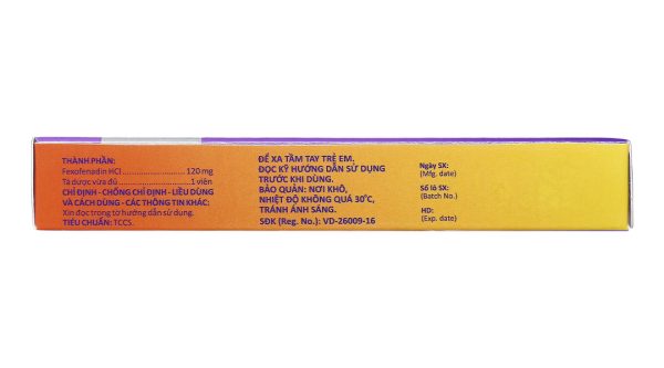 Telfor 120 trị các triệu chứng viêm mũi dị ứng, mày đay (2 vỉ x 10 viên)