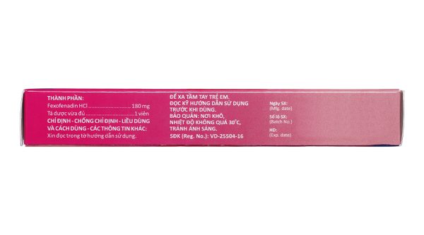 Telfor 180 trị triệu chứng của bệnh mề đay mãn tính (2 vỉ x 10 viên)