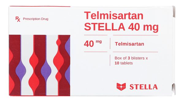 Telmisartan Stella 40mg trị tăng huyết áp, phòng ngừa bệnh tim mạch (3 vỉ x 10 viên)