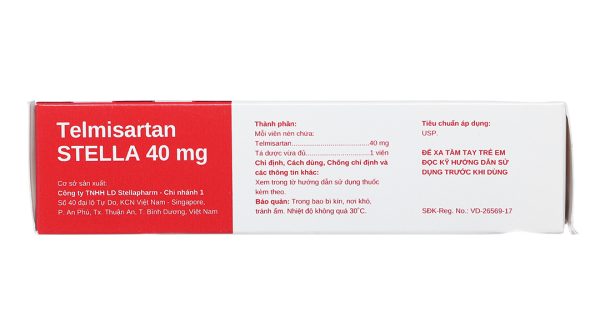 Telmisartan Stella 40mg trị tăng huyết áp, phòng ngừa bệnh tim mạch (3 vỉ x 10 viên)