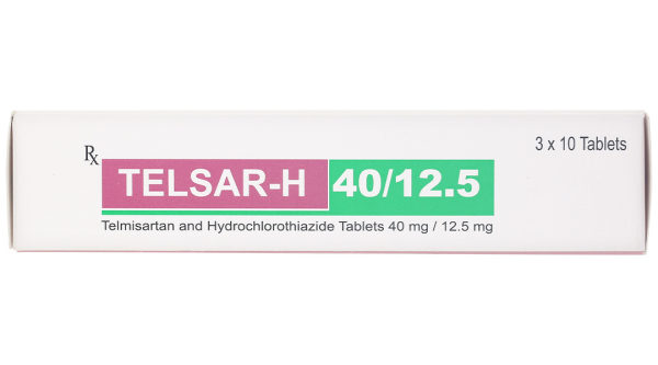 Telsar-H 40/12.5 trị tăng huyết áp (3 vỉ x 10 viên)