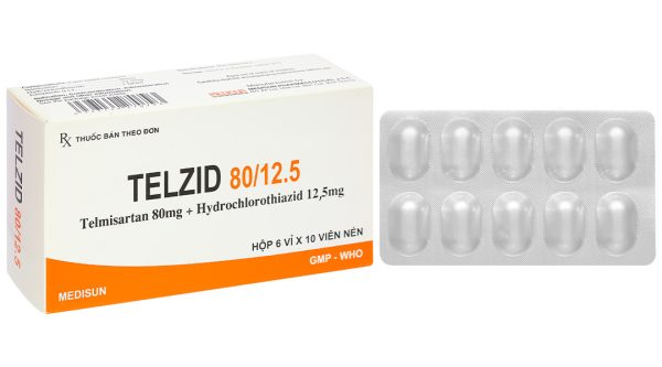 Telzid 80/12.5 trị tăng huyết áp vô căn (6 vỉ x 10 viên)