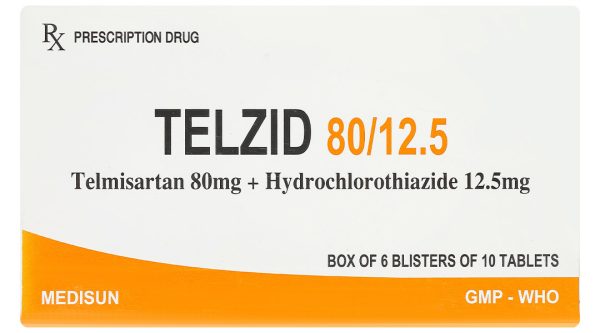 Telzid 80/12.5 trị tăng huyết áp vô căn (6 vỉ x 10 viên)