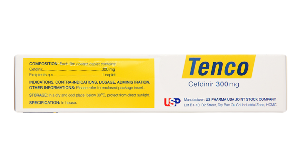 Tenco 300mg trị nhiễm khuẩn từ nhẹ đến vừa (3 vỉ x 10 viên)