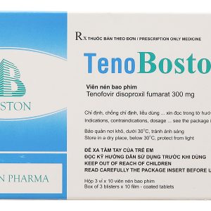 TenoBoston 300mg trị nhiễm HlV-týp 1, viêm gan B (3 vỉ x 10 viên)