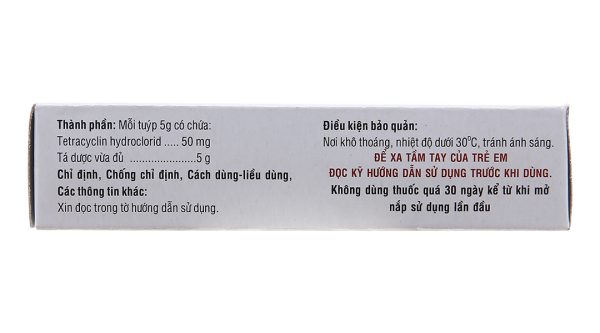 Thuốc mỡ tra mắt Tetracyclin Medipharco 1% trị nhiễm khuẩn mắt tuýp 5g