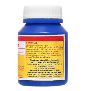 Carbo Nam Việt hỗ trợ giảm triệu chứng đầy hơi, rối loạn tiêu hóa chai 100 viên