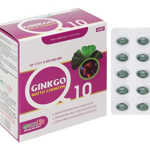 Ginkgo Natto Coenzym Q10 hỗ trợ tăng cường tuần hoàn máu não hộp 100 viên