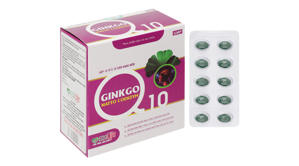 Ginkgo Natto Coenzym Q10 hỗ trợ tăng cường tuần hoàn máu não hộp 100 viên