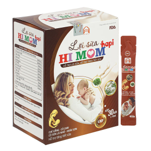 Cao lỏng Lợi sữa Hapi Hi Mom hỗ trợ tăng tiết sữa hộp 30 gói x 10ml