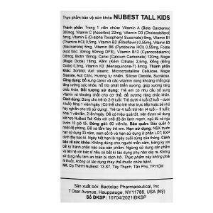 NuBest Tall Kids giúp tăng cường sức khỏe, hỗ trợ phát triển xương lọ 60 viên