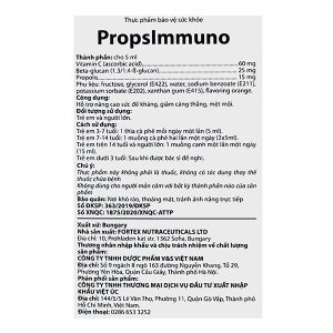Siro PropsImmuno giúp tăng cường miễn dịch cho trẻ chai 100ml