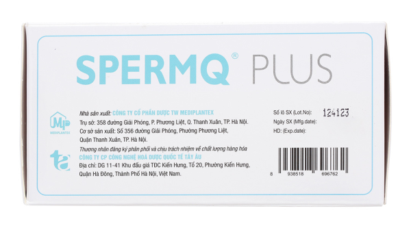 SpermQ Plus bổ sung dưỡng chất, tăng cường sức khỏe sinh sản nam giới hộp 60 viên