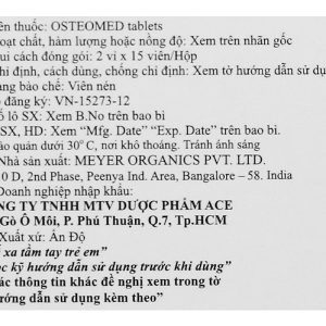 Osteomed bổ sung canxi, magie, kẽm và vitamin D3 (2 vỉ x 15 viên)