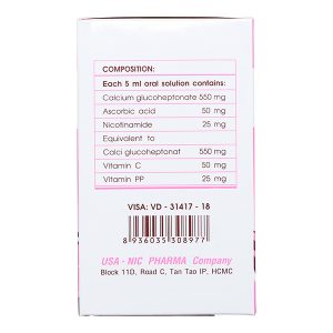 Dung dịch uống Calcium-Nic Extra bổ sung calci và vitamin (20 ống x 5ml)