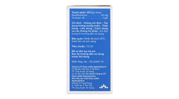 Thuốc bột Agiroxi 50 trị nhiễm khuẩn hô hấp, bệnh bạch hầu (30 gói x 1.5g)