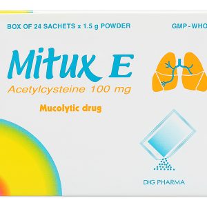 Thuốc bột Mitux E 100mg làm tiêu nhầy, loãng đờm (24 gói x 1.5g)