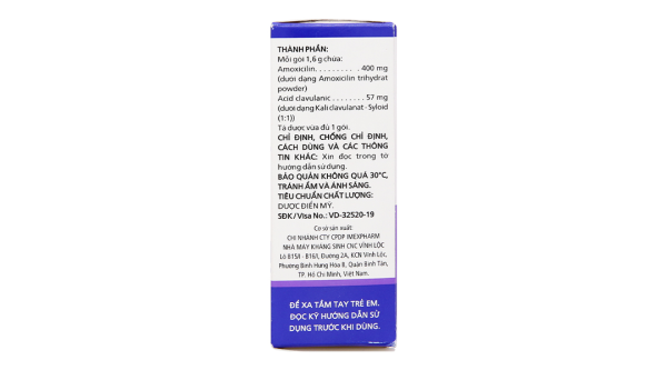 Bột pha hỗn dịch uống Lanam SC 400mg/57mg trị nhiễm khuẩn (12 gói x 1,6g)