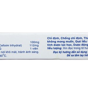 Cefixim 100 Tipharco trị nhiễm khuẩn đường tiết niệu, viêm thận - bể thận (2 vỉ x 10 viên)