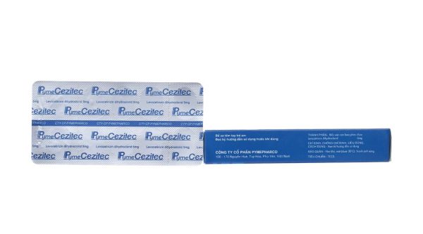 PymeCezitec 5mg trị viêm mũi dị ứng, mề đay (1 vỉ x 10 viên)