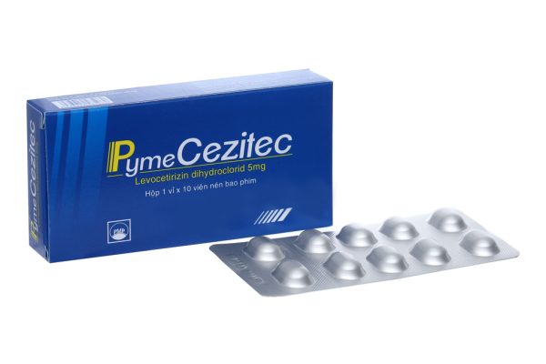 PymeCezitec 5mg trị viêm mũi dị ứng, mề đay (1 vỉ x 10 viên)