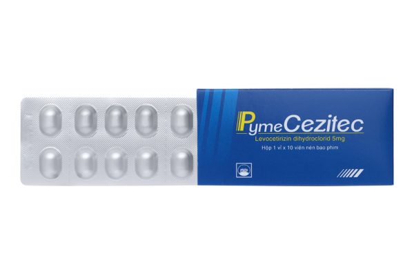 PymeCezitec 5mg trị viêm mũi dị ứng, mề đay (1 vỉ x 10 viên)