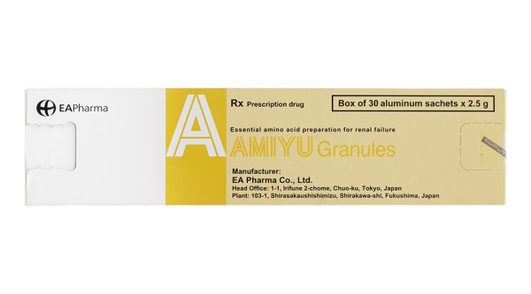 Thuốc cốm AMIYU Granules cung cấp các acid amin trong suy thận mạn tính (30 gói x 2.5g)