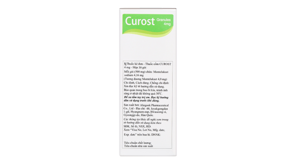 Thuốc cốm Curost Granules 4mg trị hen phế quản (30 gói x 0.5g)