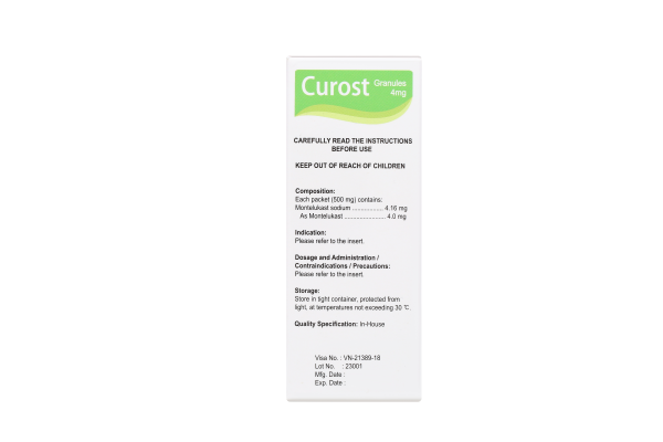 Thuốc cốm Curost Granules 4mg trị hen phế quản (30 gói x 0.5g)