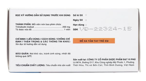 Tributel 200mg giảm đau do co thắt tiêu hóa (10 vỉ x 10 viên)