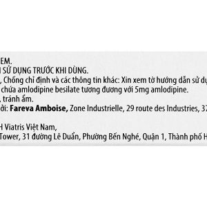 Amlor 5mg trị tăng huyết áp, bệnh mạch vành, đau thắt ngực (3 vỉ x 10 viên)