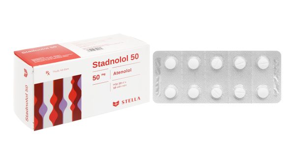 Stadnolol 50 trị tăng huyết áp, đau thắt ngực (10 vỉ x 10 viên)