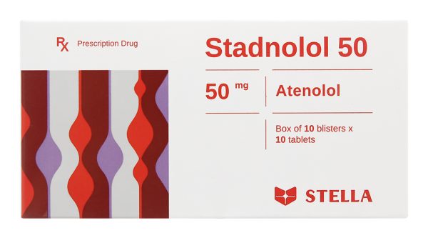 Stadnolol 50 trị tăng huyết áp, đau thắt ngực (10 vỉ x 10 viên)