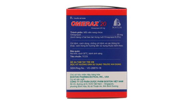 Omeraz 20 phòng và trị tái phát loét dạ dày, tá tràng lọ 28 viên