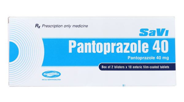 SaVi Pantoprazole 40 trị trào ngược dạ dày, thực quản (2 vỉ x 10 viên)