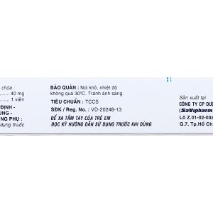 SaVi Pantoprazole 40 trị trào ngược dạ dày, thực quản (2 vỉ x 10 viên)