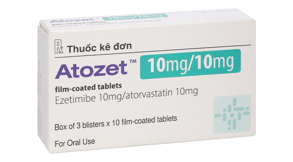 Atozet 10mg/10mg phòng ngừa các bệnh tim mạch (3 vỉ x 10 viên)