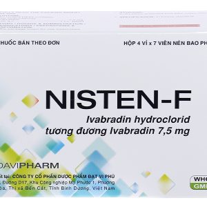 Nisten-F 7.5mg trị đau thắt ngực, bệnh mạch vành (4 vỉ x 7 viên)
