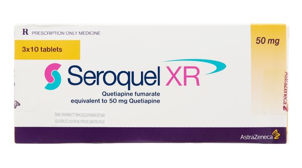 Seroquel XR 50mg trị bệnh tâm thần phân liệt, rối loạn lưỡng cực (3 vỉ x 10 viên)