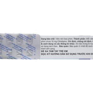 Atelec Tablets 10 trị tăng huyết áp (10 vỉ x 10 viên)