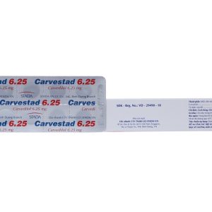 Carvestad 6.25 trị tăng huyết áp, đau thắt ngực (3 vỉ x 10 viên)