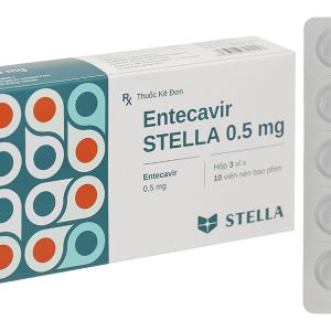 Entecavir Stella 0.5mg kháng virus, trị viêm gan B (3 vỉ x 10 viên)