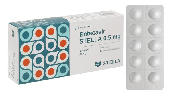 Entecavir Stella 0.5mg kháng virus, trị viêm gan B (3 vỉ x 10 viên)