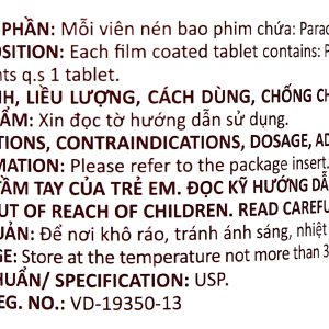 Glotadol 650 hạ sốt, giảm đau từ nhẹ đến vừa chai 200 viên