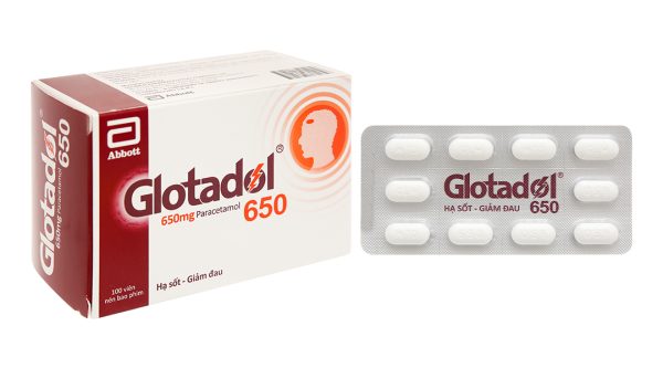 Glotadol 650 hạ sốt, giảm đau từ nhẹ đến vừa (10 vỉ x 10 viên)