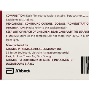 Glotadol 650 hạ sốt, giảm đau từ nhẹ đến vừa (10 vỉ x 10 viên)