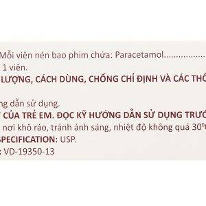 Glotadol 650 hạ sốt, giảm đau từ nhẹ đến vừa (10 vỉ x 10 viên)