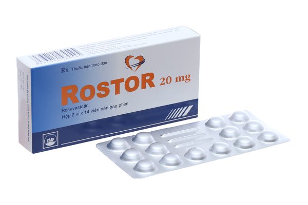 Rostor 20mg trị tăng mỡ máu (2 vỉ x 14 viên)